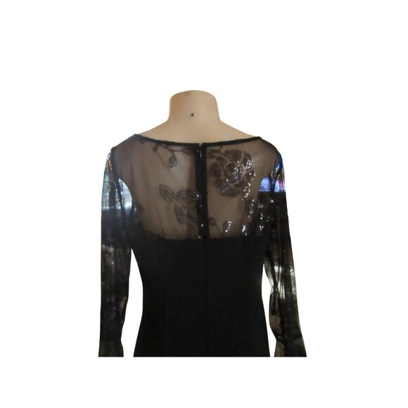 Karl Lagerfeld Paris Black Sheer Sleeve Dress SZ 12, Runs Small - Picture 6 of 7